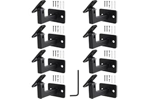 RealPlus Swivel Handrail Brackets Heavy Duty Adjustable Square Hand Rail Brackets for Staircase Stair, Pack of 8