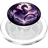 Purple Dragon Fantasy On Mystic Forest Background PopSockets PopGrip for MagSafe