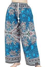 raanpahmuang Baggy Pierna Recta Carnaval Dashiki Imprimir Pantalones intrincados Unisex