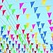 Spar.saa 250 Ft Multicolor Pennant Banners String Flag Banner, 200Pcs Nylon Fabric Pennant Flags For Grand Opening,Party Festivals Decorations