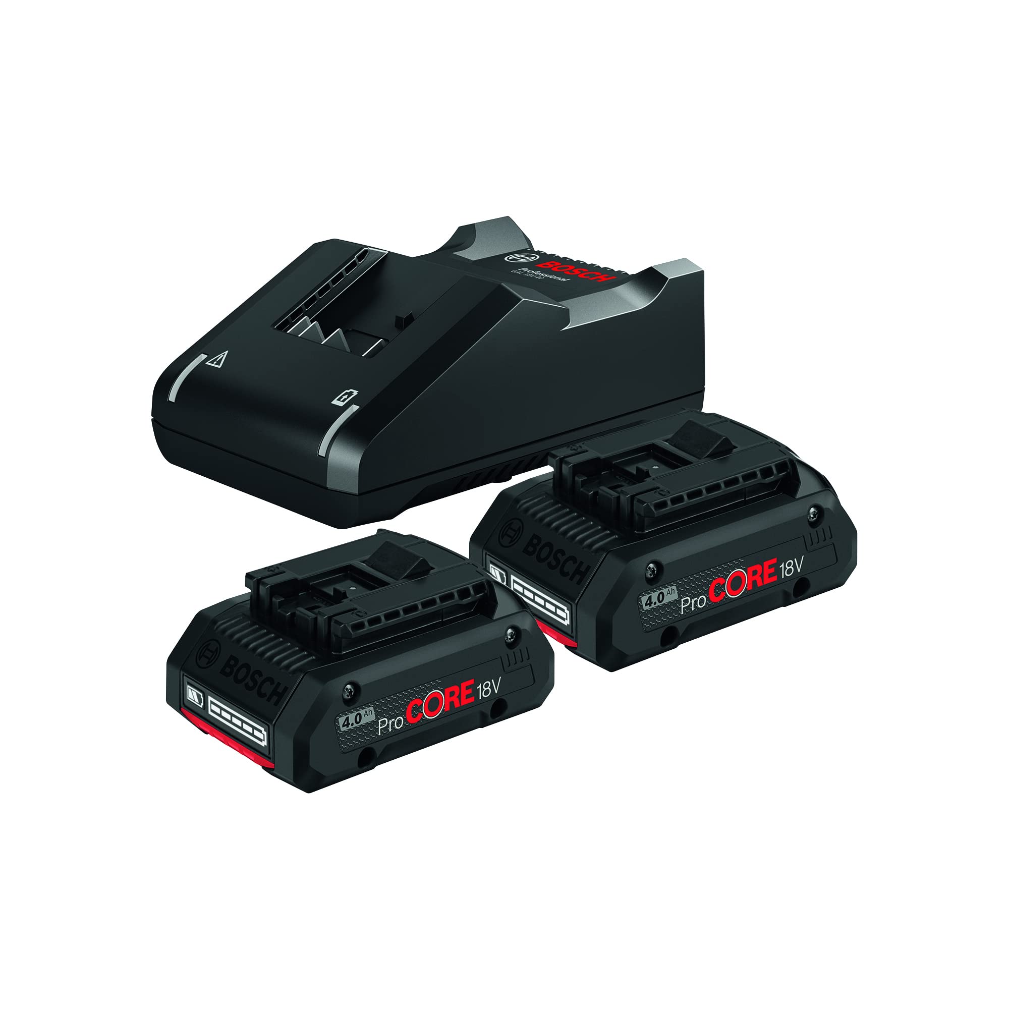 Bosch Professional 18V System Set De Base Batteries (2 Batteries 4,0 Ah + Chargeur Gal 18V-40 , Dans Boîte Carton)