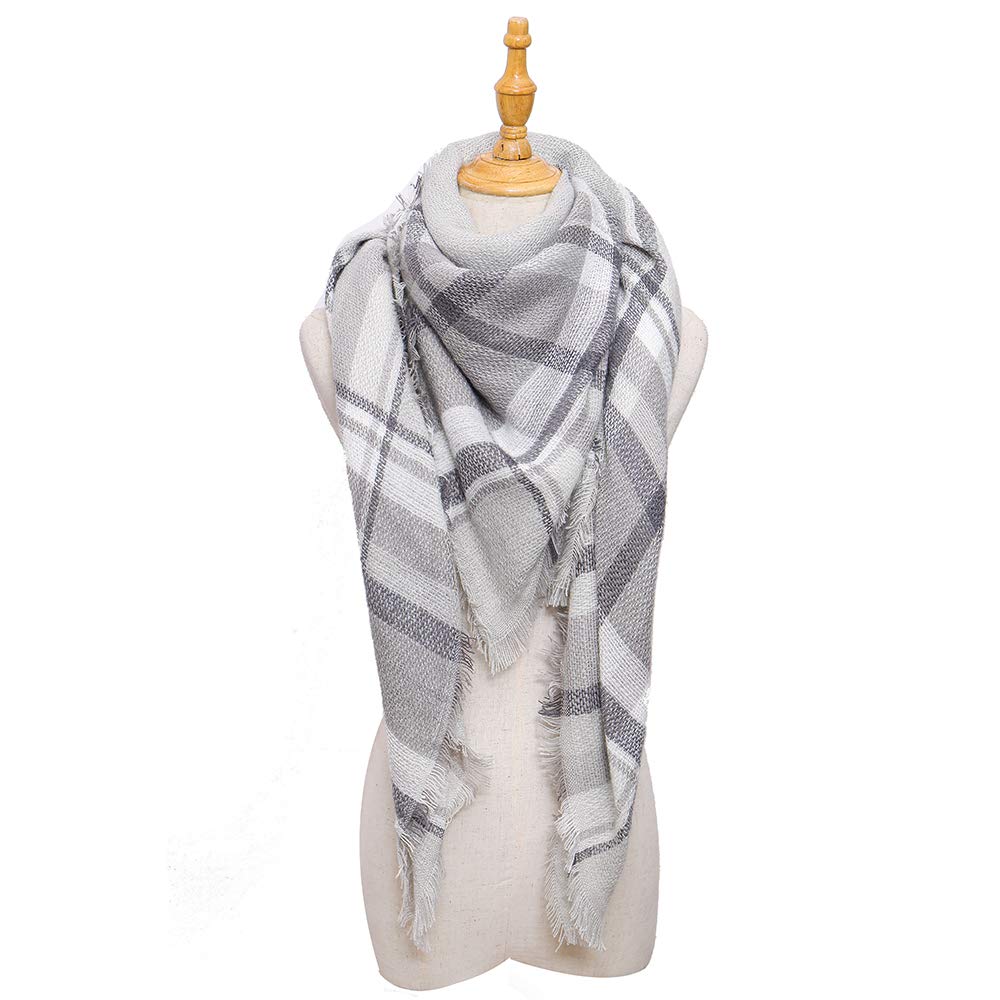 Winter Scarf Soft Unisex Scarves Shawl Wrap Tartan Check Plaid Blanket Oversize - Foto 11
