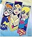 DC Superhero Girls Trio Bat Girl Wonder Woman Super Girl Ringer Tee Shirt Glitter Accents (XL (14-16))