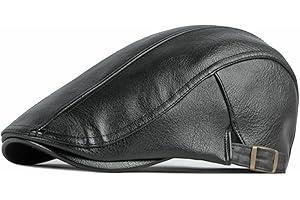 meioro Leather Newsboy Cap for Men Women Adjustable Classic Flat Hat Ivy Gatsby Irish Beret Golf Driving Fishing Newsboy Hats