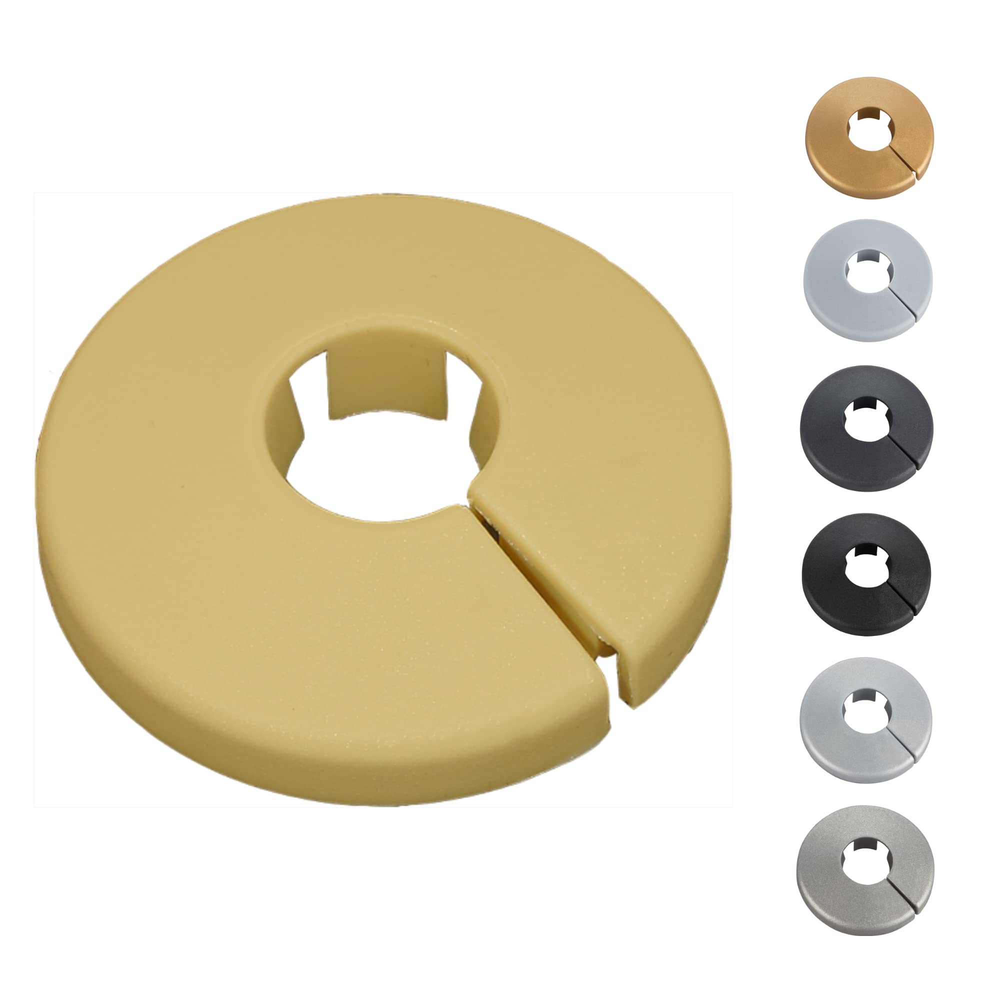 20 cover rosettes for pipes and rods of all kinds, made in Germany, premium colours with patented clip closure, easy to install, for pipe diameters 12 mm, 15 mm, 17 mm and 22 mm pipe cladding