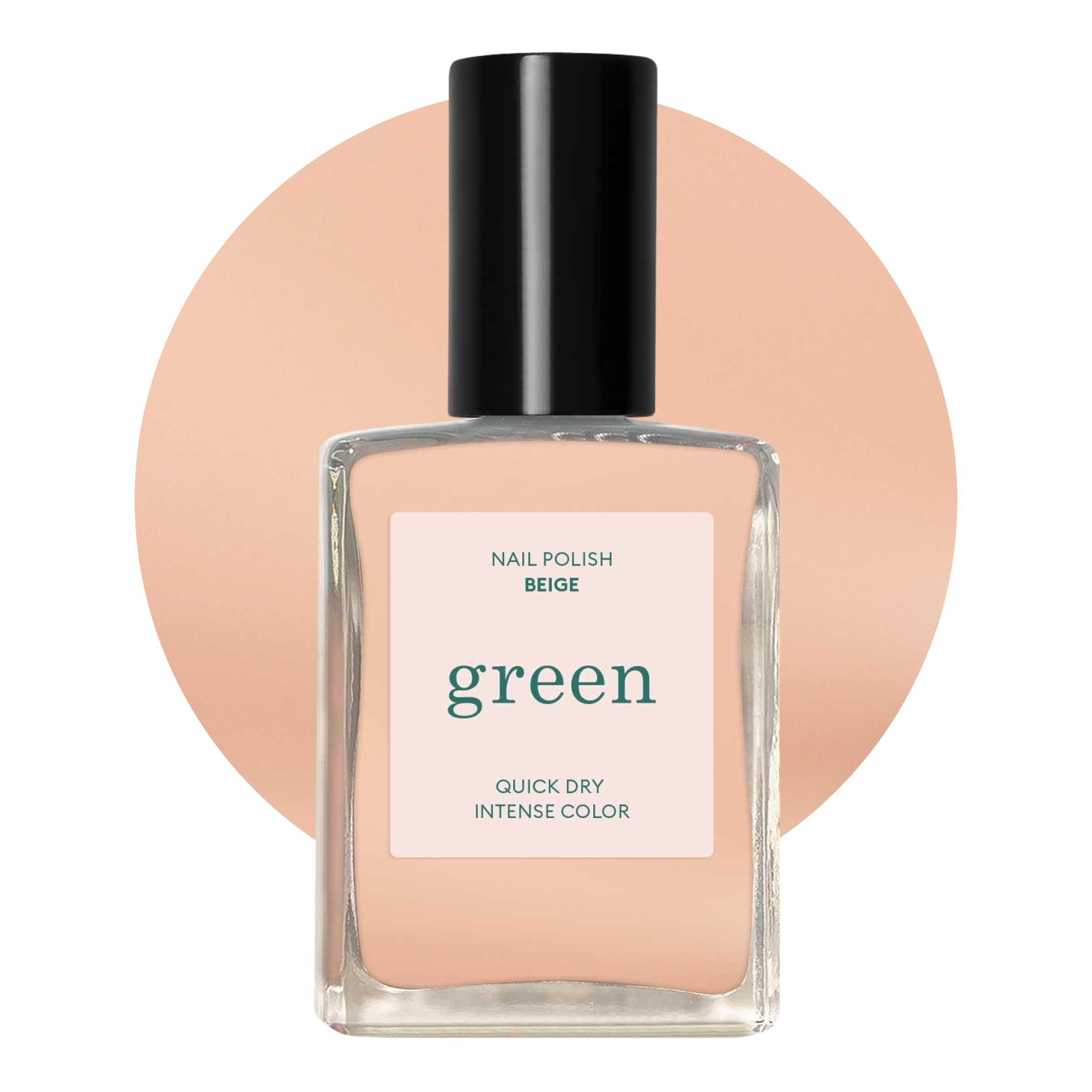 Manucurist Green™ Beige - Beige Nail Polish Quick Dry - Natural Classic Varnish 9-Free - Vegan and Plant-Based - Manicure & Nails Care - 15 ml