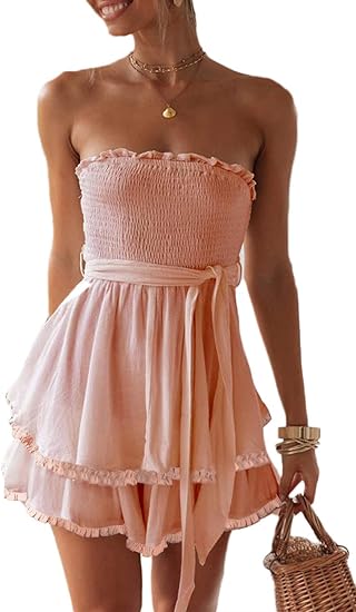 strapless casual jumpsuit