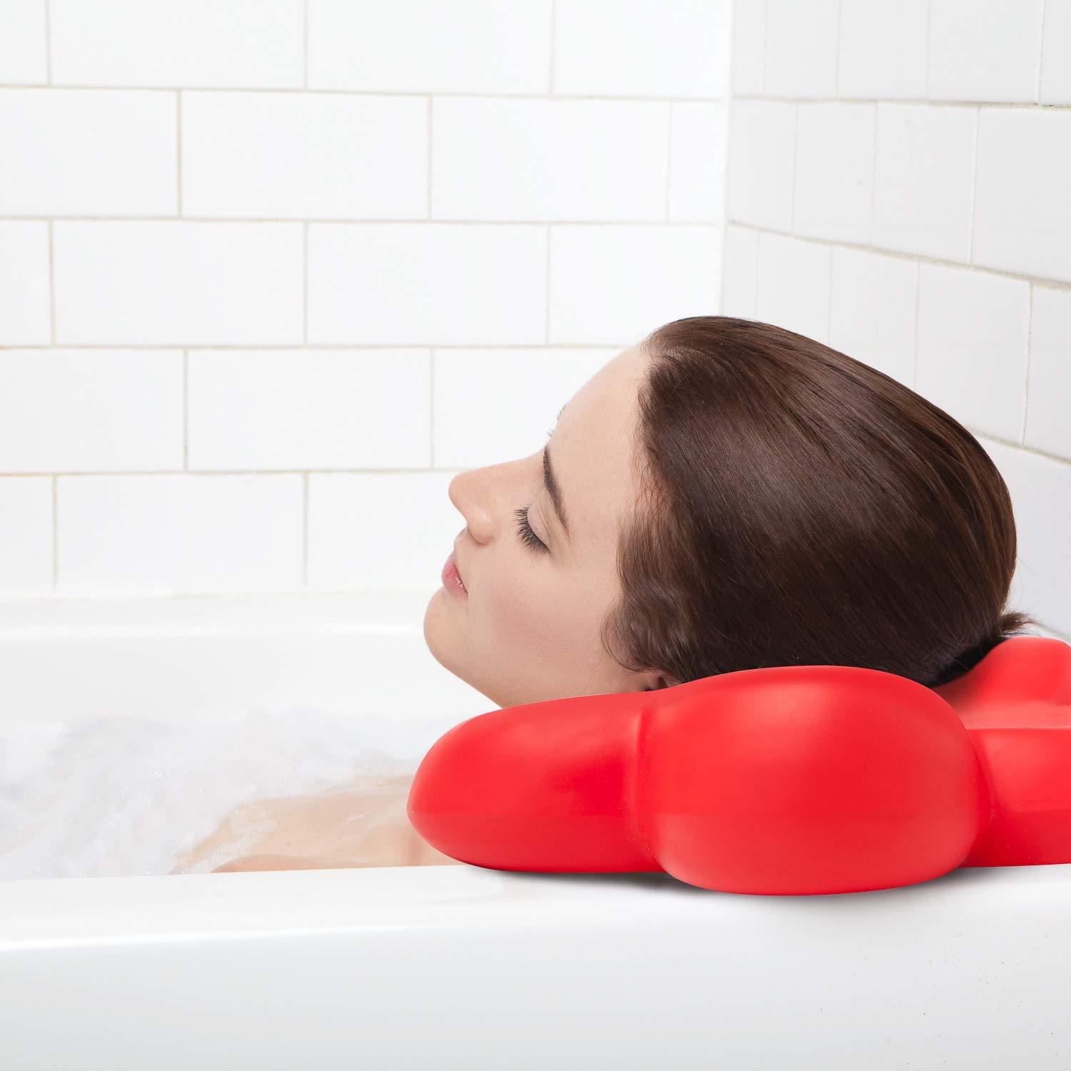 Best Bath Pillow Large Luxury with Powerful Suction Cups - Purple - Firm Quality Construction - Supports Your Neck & Head Perfectly - Fits All Hot Tub, Whirlpool, Jacuzzi & Standard Tubs : Beauty