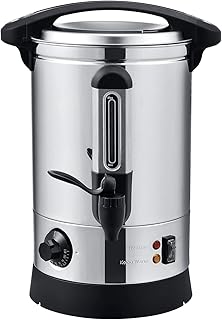 Juskys Glühweinkocher Teramo 7 Liter elektrisch Edelstahl mit Zapfhahn, Thermostat & Überhitzungsschutz Glühweinkessel Heißwasserspender Glühweintopf