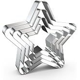 Stars Cookie Cutter Set Large - 5 inch, 4 inch, 3 inch, 2 inch - Rounded Pentagram Star Cookie Cutters Shapes Molds - Stainless Steel