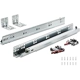 VEVOR Bottom Mount Drawer Slides 6 Pairs 18 Inch, Heavy Duty Ball Bearing Soft Close Full Extension Steel Tracks, Noiseless Guide Glides for Cabinet Kitchen Drawers with Locking, 100 Lbs Capacity