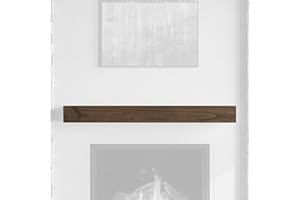 MANTELSDIRECT Dakota 60 Inch Fireplace Mantel Shelf, Box-Constructed Pine Wood Shelf with 9" Depth, Mocha Floating Mantel Shelf, Sturdy 60 x 5.5-Inch Wood Floating Shelf