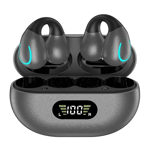 Open Ear Bone Conduction Headphones, Bluetooth Wireless Clip On