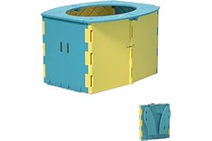 VUFVOID Travel Potty for Kids, Reusable Portable Folding Potty for Toddler, Travel Foldable Toilet for Travel Outdoor Camping, Toddler Potty Seat for Baby Training (Yellow)