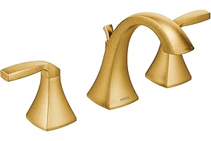 Moen Voss Brushed Gold Contemporary Two-Handle Widespread Bathroom Sink Faucet Trim Kit for Adjustable Three-Hole Installations (Valve Required), T6905BG