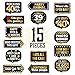 40th Birthday Photo Booth Props by PartyGraphix - European Made Black and Gold Happy 40th Birthday Decorations - Easy to Assemble 40th Birthday Party Selfie Props Kit Includes 15 Pieces