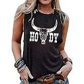 Country Music Tank T-Shirt for Women Funny Wallen Howdy Nashville Letter Pattern Shirt Vintage Western Cowgirl Cowboy Top