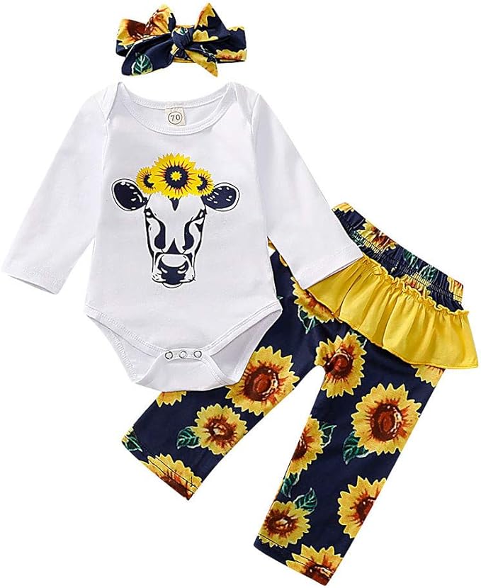 baby girl cow print outfit