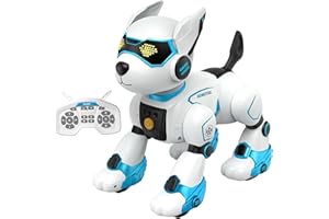 PeachLeaf Smart Robots Dog Toy for Kids, Programmable Interactive RC Robotic Pets with Voice Control and Touch Sensory, Imitates Animals Music Dancing, Present for Kids Boys and Girls