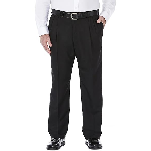 Pantaloni Classici Haggar Uomo, Vestibilità Comfort, Vita Espandibile, Nero, 36Wx34L