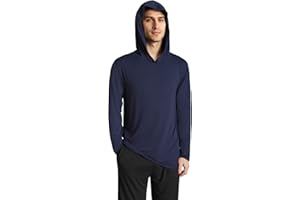 Latuza Men's Bamboo Viscose Hooded Pajama Top Long Sleeve Sleep Shirt