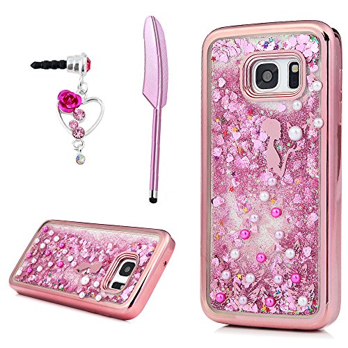 Galaxy S7 Case, YOKIRIN Glitter Crystal Plating Flower Fairy Luxury Bling Diamond Rhinestone TPU Shell Powder Quicksand Skin with Pearl Jeweled Sparkle Liquid Flowing Cover for Samsung Galaxy S7 Galaxy S7 Case, YOKIRIN Glitter Crystal Plating Flower Fairy Luxury Bling Diamond Rhinestone TPU Shell Powder Quicksand Skin with Pearl Jeweled Sparkle Liquid Flowing Cover for Samsung Galaxy S7