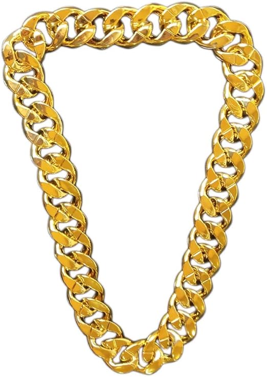 Lorigun Thug Life Gold Chain Plastic Thick Gold Necklace Thug Life