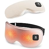 Heated Eye Mask - Cordless Eye Mask for Dry Eyes, Eye Relief, Improved Sleep, Washable Eye Heating pad for Travel and with Replaceable Shell
