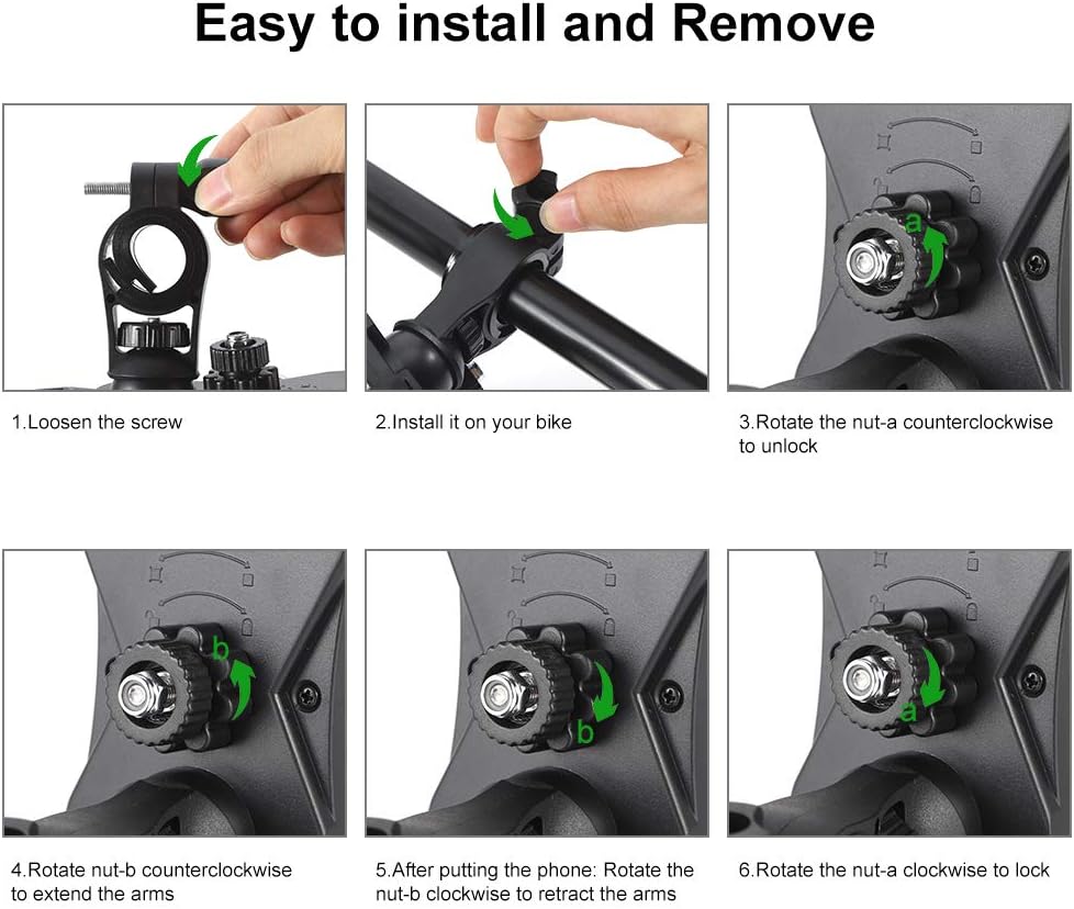 tiopeia Bike Phone Holder, 360° Rotation Anti-Shake Bike Phone Mount Compatible with All Smart Phone Between 3.5 and 6.5 inches : Sports & Outdoors