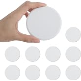 HOME MASTER HARDWARE 3.25" Wall Protector, 10 Pack Door Knob Wall Shield | White Rigid Vinyl Wall Protector Pads with Self Adhesive Sticker, Door Stop Bumper for Door Knobs, Prevents Wall Damage