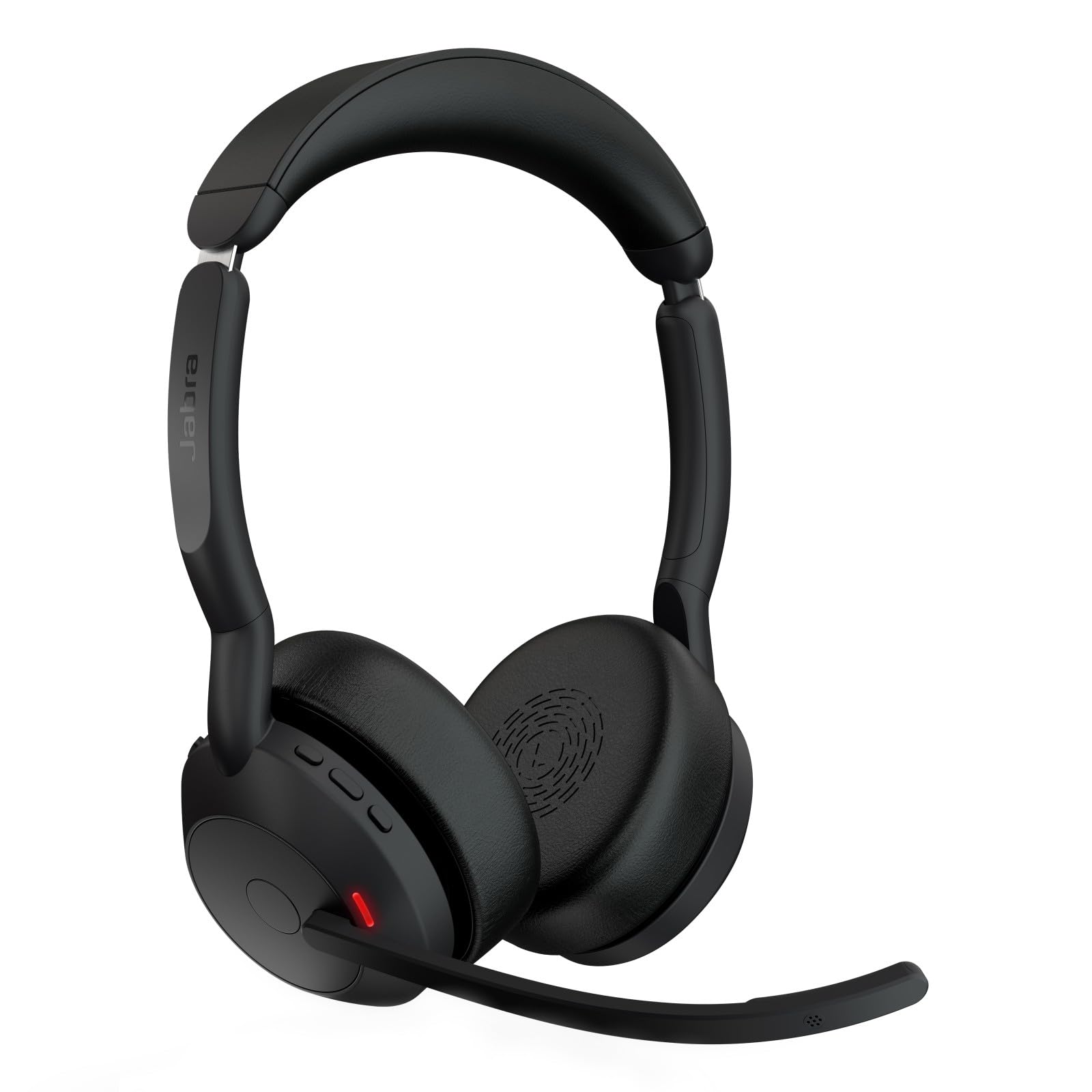 Jabra Evolve2 55 Stereo Wireless Headset with Charging Stand, Air Comfort Technology, Noise-cancelling Mics, and ANC - Works with UC Platforms such as Zoom and Google Meet - Black