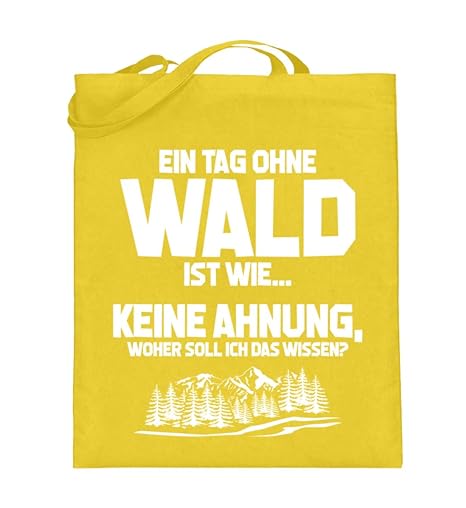 Shirtee Tag ohne Wald? Unmöglich! - Geschenk Forstwirt-in Förster-in Natur-Liebhaber - Jutebeutel (mit langen Henkeln) -38cm-