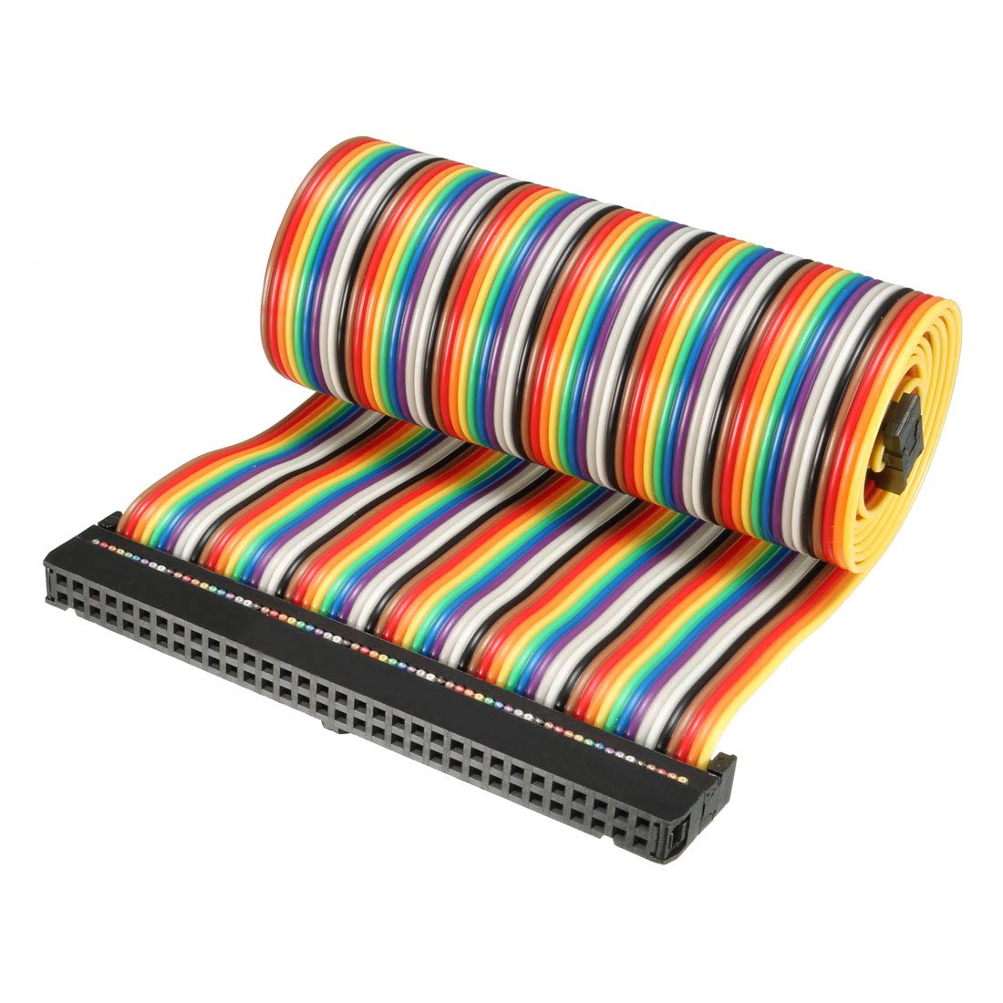 sourcing map IDC Rainbow Wire Flat Ribbon Cable 64 Pins 66cm Length 2.54mm Pitch Type-C
