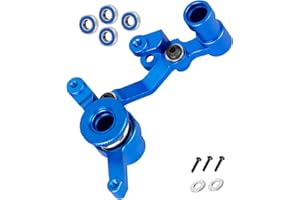 BRCatWPark Aluminium Steering Bellcrank Upgrades Part for 1/10 Slash Rustler Stampede 4X4 VXL BL-2s Hoss 4WD VXL,RC Steering Bellcrank Steering Link Hops up,w/Ball Bearings,Navy Blue