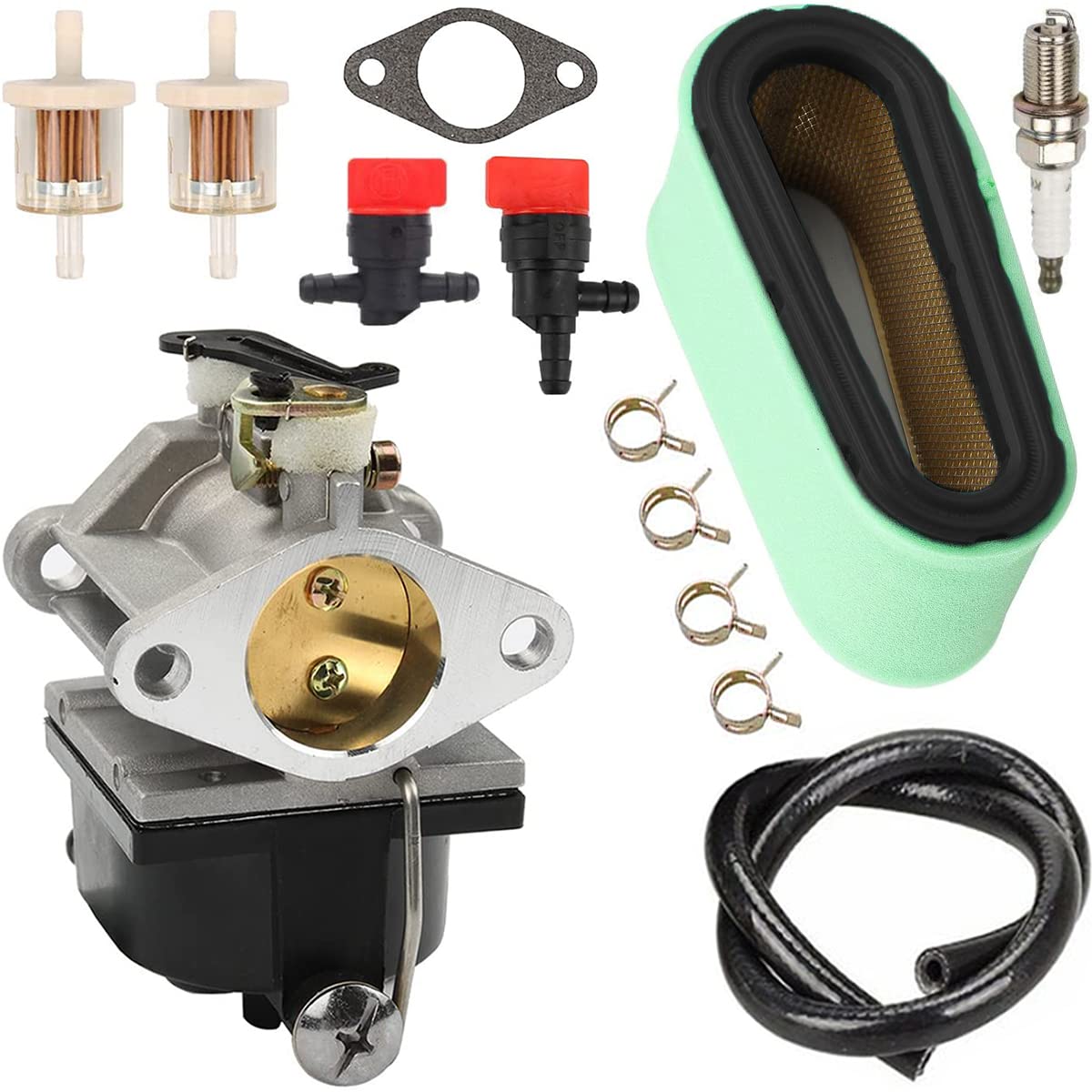 ZAMDOE 640065 640065A Carburetor for Tecumseh OHV110 OHV115 OHV120 HV125 OHV130 OVH135 OV358EA 13.5HP 14HP 15HP Lawn Mower Engines, with Gasket Air Filter Fuel Line