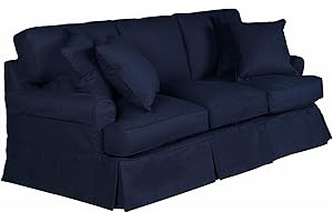 Sunset Trading Horizon Sofa Slipcover, Matching Loveseat and Chair Covers Available, Navy Blue