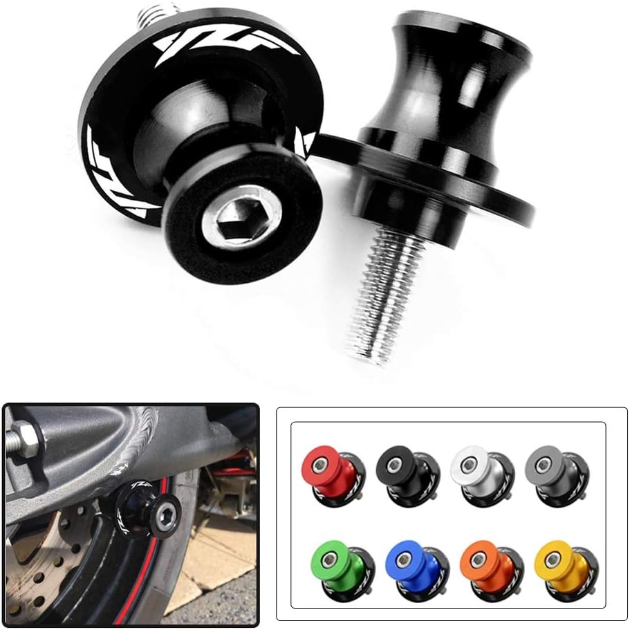 6MM M6 X 1.5 Motorcycle Swing Arm Sliders Spools 2PCS CNC Swing Arm Stand Screw For Yamaha YZF