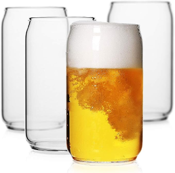 LUXU Hexagon Pilsner Beer Glasses Set Of 2 - 16oz Lead-Free Crystal Craft Glasses For Lager, Ale, IPA - View #7
