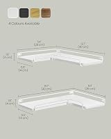 VASAGLE Floating Corner Shelves Set of 2 L-Shaped Cloud White LLS831W14 view 4