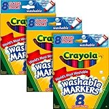 Crayola Washable Markers, Broad Tip, Bold Assorted Colors, 24/Pack (11584)