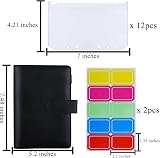 HAUTOCO A6 Budget Binder with Zipper Envelopes Black Money Organizer view 3
