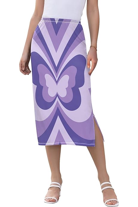 Amazon.com: FFYHO Lightning Bolt Purple Casual Skirt for