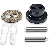 Mavnai Optical Center Punch Set with Crosshair Reticle Lens, 60&deg;/120&deg; Hardened Steel Tips, Non-Slip Cork Base, Precision Centering Marking Tool for Wood Metal Jewelry DIY Drilling Layout, Storage Case