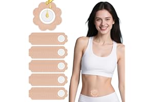 WALEJUC 100PCS Castor Oil Patches, Disposable Organic Cotton Belly Button Patch, Leak-Proof, Self-Adhesive, Hypoallergenic, Easy to Use（Beige）