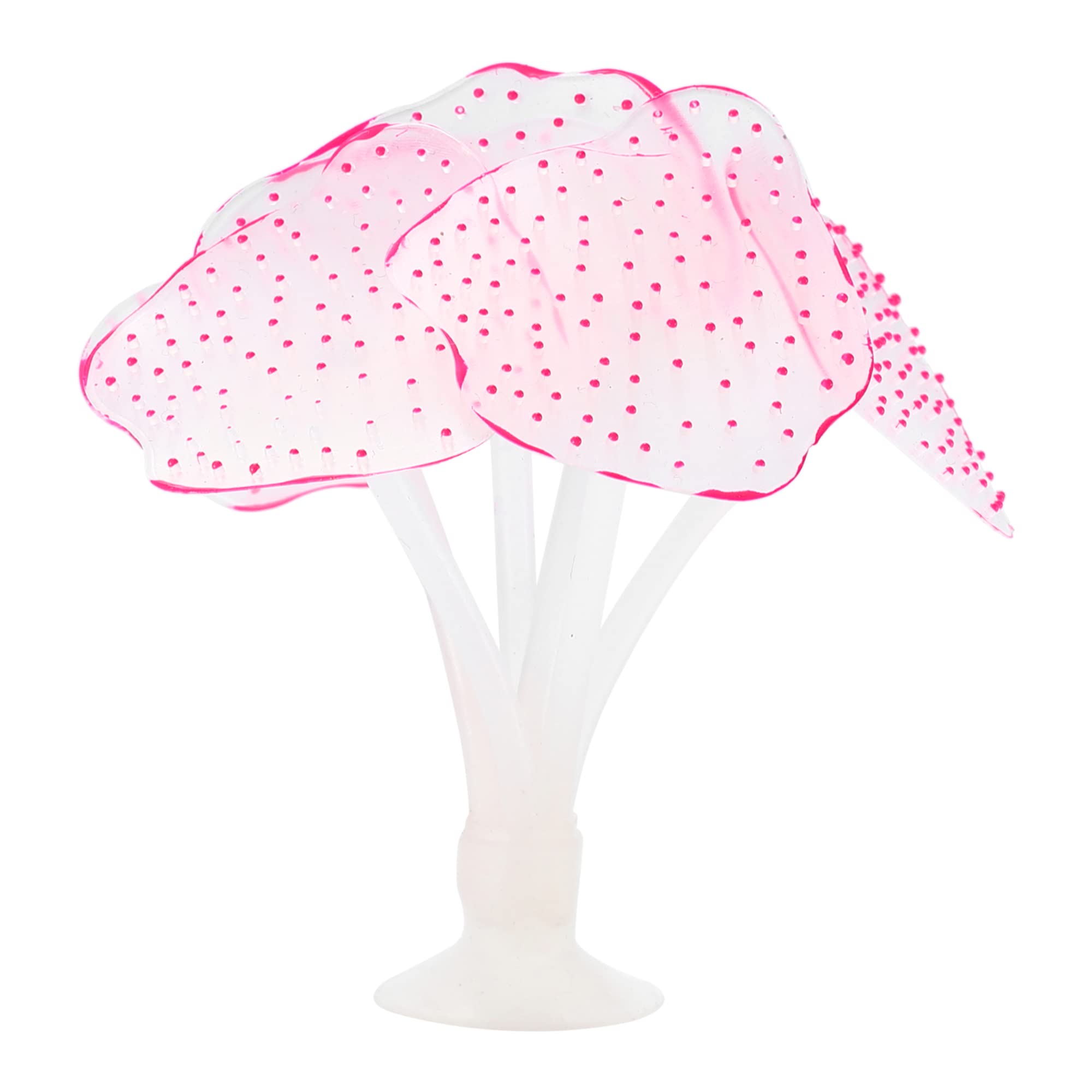 VOCOSTE Silicone Glowing Aquarium Simulation Coral with Sucker, Pink, 1Pcs