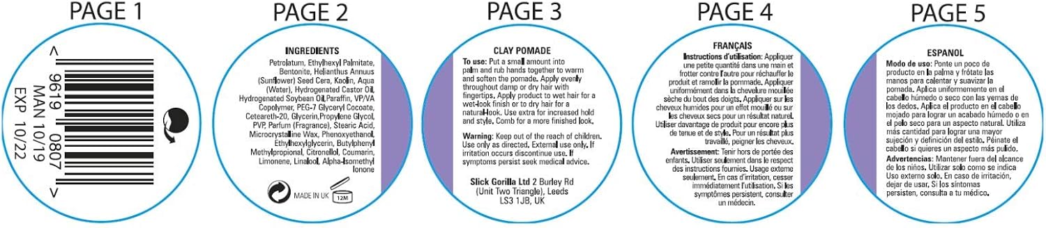 Slick Gorilla Clay Pomade for Men, Mehrfarbig, 70 g (Pack of 1) - Image 5
