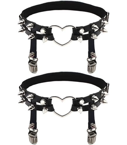 Lot De 2 Jarretelles Réglables En Dentelle Avec Cœur - Rose - Ajustable 30 à 60 Cm - Pour Femme, Cosplay, Fête - 5