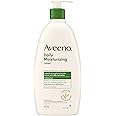Aveeno Daily Moisturizing Lotion, Dry Skin, Non Comedogenic, Prebiotic Oat, Daily Moisturizer, Fragrance Free, 532mL