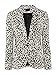 Choies Women's Cotton Leopard Print Collarless Blazer Casual Office Blazer