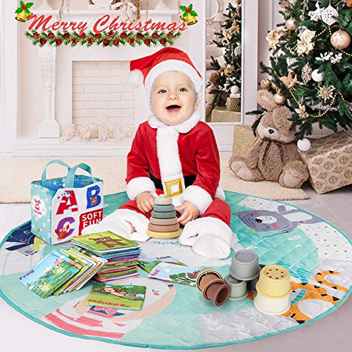 434-Inches-Kids-Play-Mat-Foldable-and-Washable-Toy-Organizer-Storage-Cotton-Baby-Activity-Round-Rug